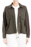 Max Studio Ponte Two-pocket Drawstring Jacket In Loden