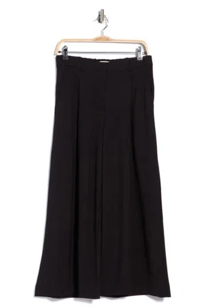 Max Studio Ponte Wide Leg Culottes In Black