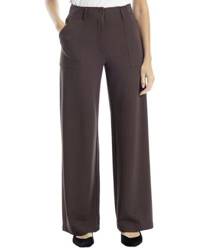 Max Studio Ponte Wide Leg Pant In Brown