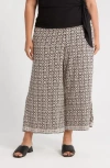 Max Studio Print Crop Wide Leg Pants