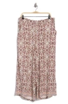 Max Studio Print Crop Wide Leg Pants In Cream/ Navy/ Rust Garden