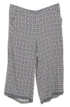 Max Studio Print Crop Wide Leg Pants In Gray