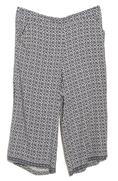 Max Studio Print Crop Wide Leg Pants In Gray