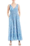 Max Studio Print Sleeveless Maxi Sundress In Blubltfl