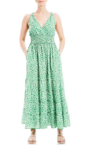 Max Studio Print Sleeveless Maxi Sundress In Grnbltfl