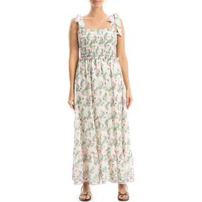 Max Studio Print Tie Strap Maxi Dress In Multi