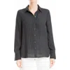 Max Studio Printed Long Sleeve Button-up Shirt In Black