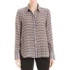 Max Studio Printed Long Sleeve Button-up Shirt In Black/floral Kleidescope