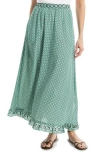 Max Studio Printed Maxi Skirt In Green