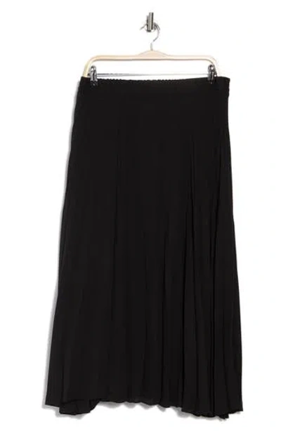 Max Studio Printed Release Pleat Skirt In Black