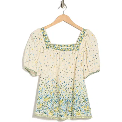 Max Studio Printed Square Neck Top