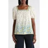 Max Studio Printed Square Neck Top