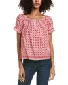 Max Studio Puff Sleeve Blouse In Pink