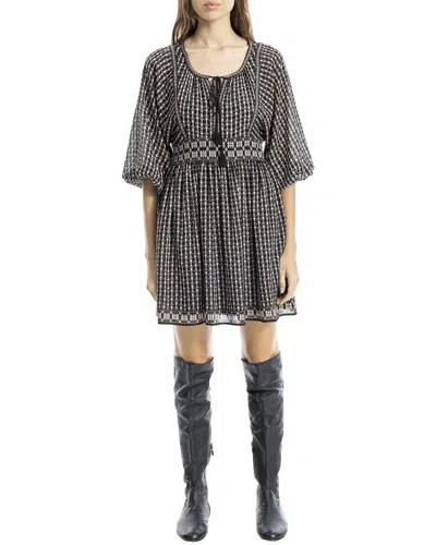 Max Studio Puff Sleeve Mini Dress In Gray