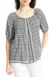 Max Studio Puff Sleeve Top In Multi