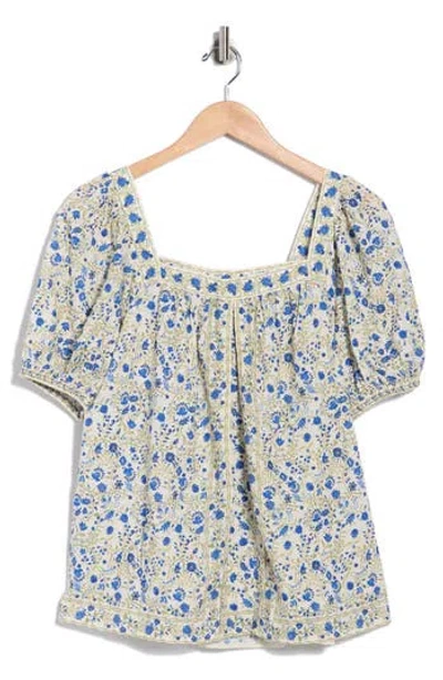 Max Studio Puff Sleeve Top In Multi