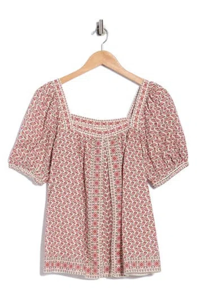Max Studio Puff Sleeve Top In Multi