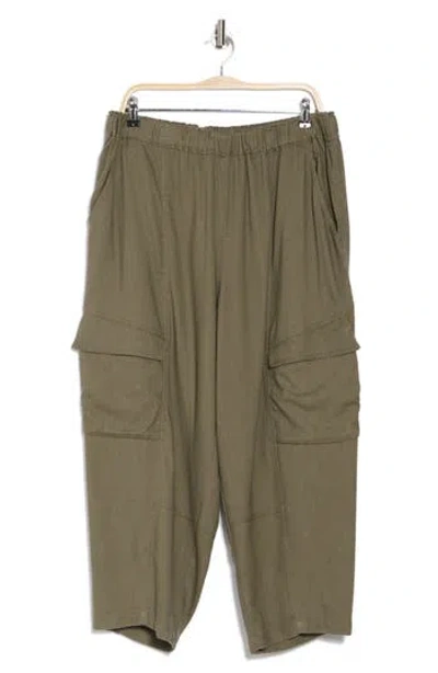 Max Studio Pull-on Cargo Pants In Olive