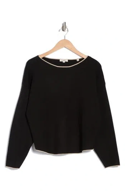 Max Studio Pullover Sweater In Black/bone