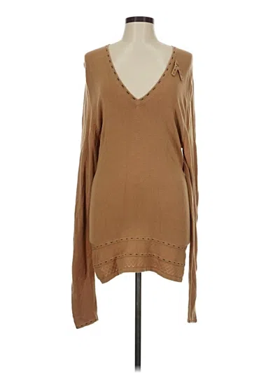 Pre-owned Max Studio Pullover Sweater In Brown