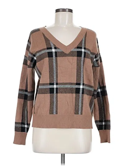 Pre-owned Max Studio Pullover Sweater In Brown