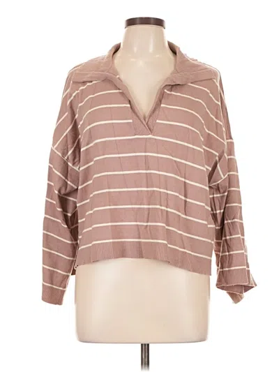 Pre-owned Max Studio Pullover Sweater In Brown