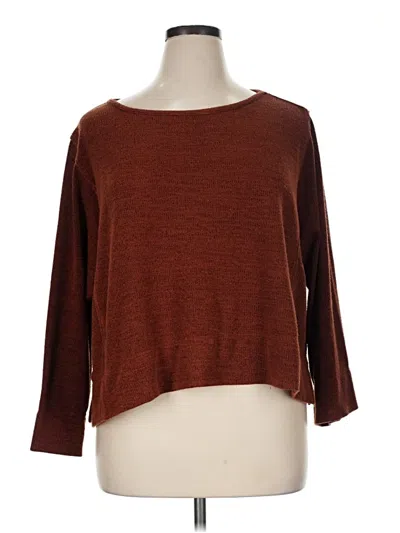 Pre-owned Max Studio Pullover Sweater In Brown