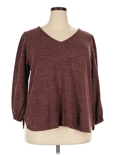 Pre-owned Max Studio Pullover Sweater In Burgundy