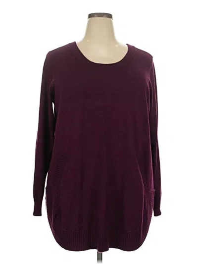 Pre-owned Max Studio Pullover Sweater In Burgundy