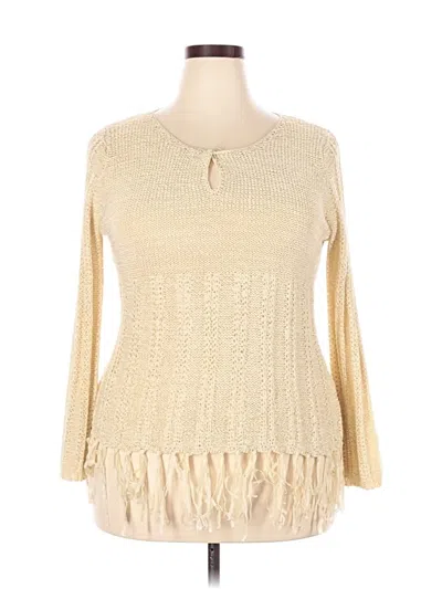 Pre-owned Max Studio Pullover Sweater In Ivory