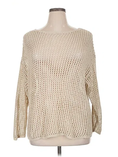 Pre-owned Max Studio Pullover Sweater In Ivory
