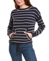 Max Studio Drawstring Hem Pullover Sweater In Blue