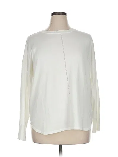 Pre-owned Max Studio Pullover Sweater In White