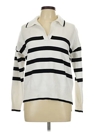 Pre-owned Max Studio Pullover Sweater In White
