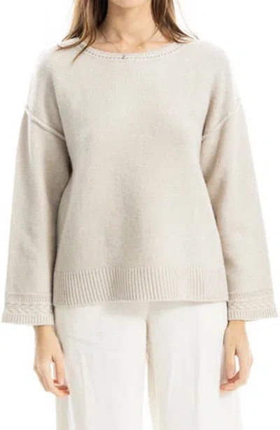 Max Studio Relaxed Crewneck Sweater In Neutral