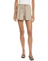 Max Studio Relaxed Fit Drawstring Short In Brown