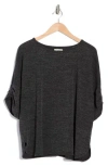 Max Studio Rib Knit Dolman Sleeve Sweater In Charcoal/black
