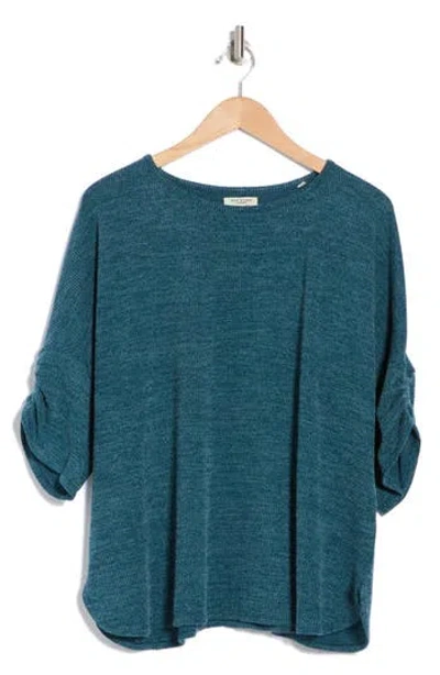 Max Studio Rib Knit Dolman Sleeve Sweater In Marine