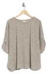 Max Studio Rib Knit Dolman Sleeve Sweater In Oat/black