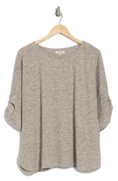Max Studio Rib Knit Dolman Sleeve Sweater In Oat/black