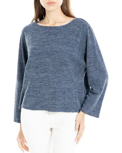 Max Studio Rib Knit Top In Blue