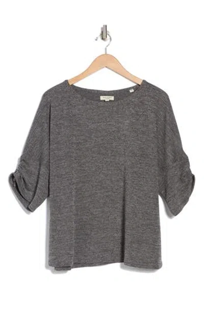 Max Studio Ribbed Dolman Sleeve Sweater In Charcoal