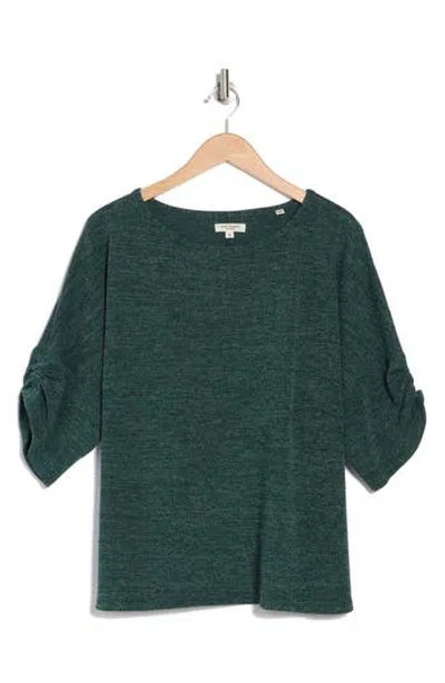 Max Studio Ribbed Dolman Sleeve Sweater In Evergreen
