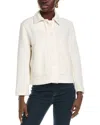 Max Studio Ribbed Crop Shirt Jacket In Beige
