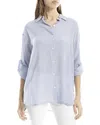 Max Studio Roll Tab Oversized Button Front Shirt In Blue