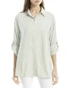 Max Studio Rolled Tab Sleeve Oversized Shirt In Neutral