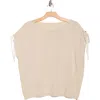 Max Studio Ruched Shoulder Cap Sleeve Sweater In Gray