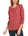 Max Studio Ruched Sleeve Blouse