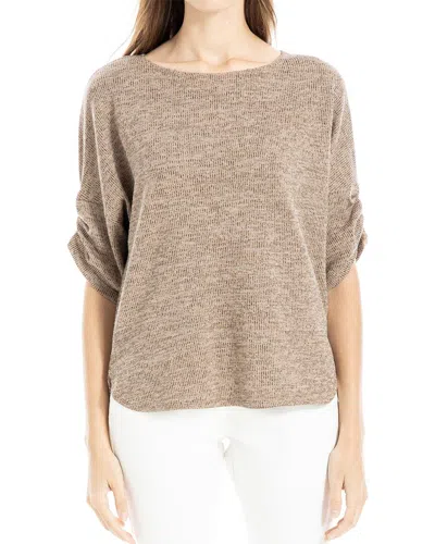 Max Studio Ruched Sleeve Top In Black