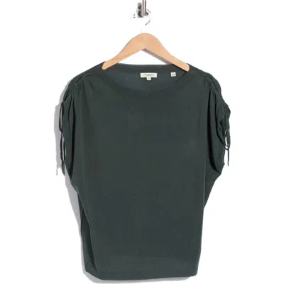 Max Studio Ruched Tie Sleeve Sweater In Blue